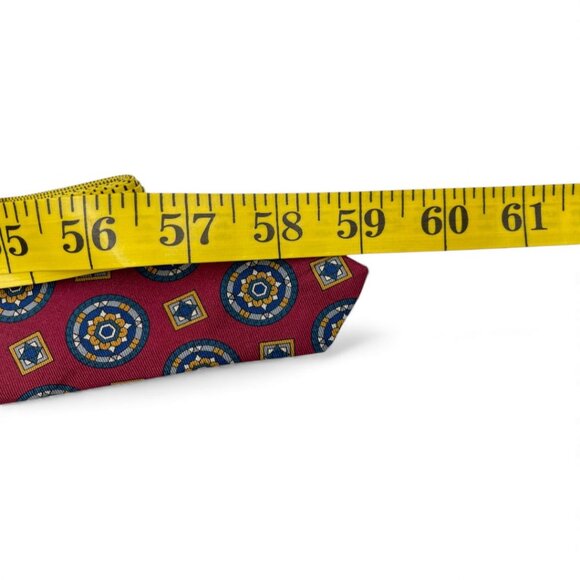 Hathaway Silk Tie Geometric Red Paisley - Picture 6 of 6